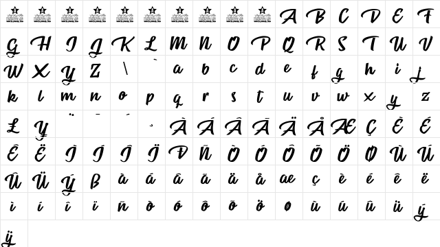 Talk Sing Personal Use Regular  glyph index