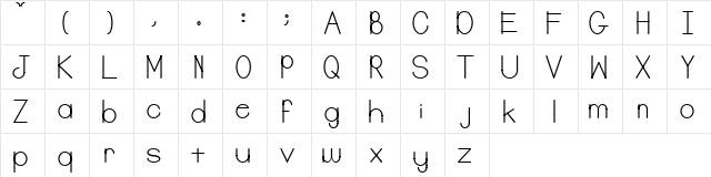 Balker Regular  glyph index