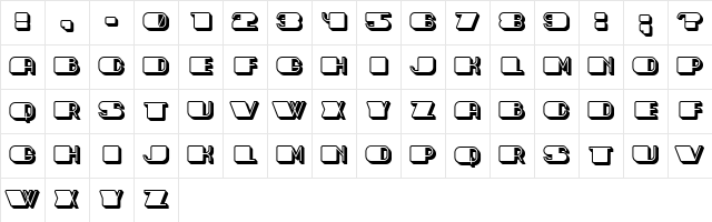 Toledo Hollow Regular  glyph index