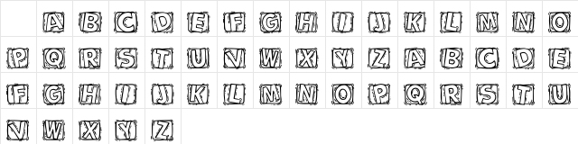 101! BoXY 'Bet Regular  glyph index