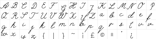 Selfilla Regular  glyph index