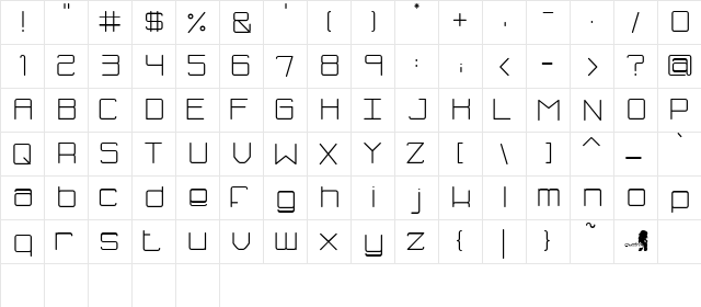 SM_bluisM Regular  glyph index