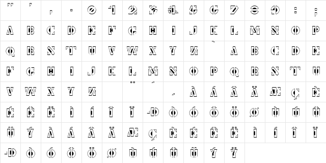 Le Pochoir Creux Regular  glyph index