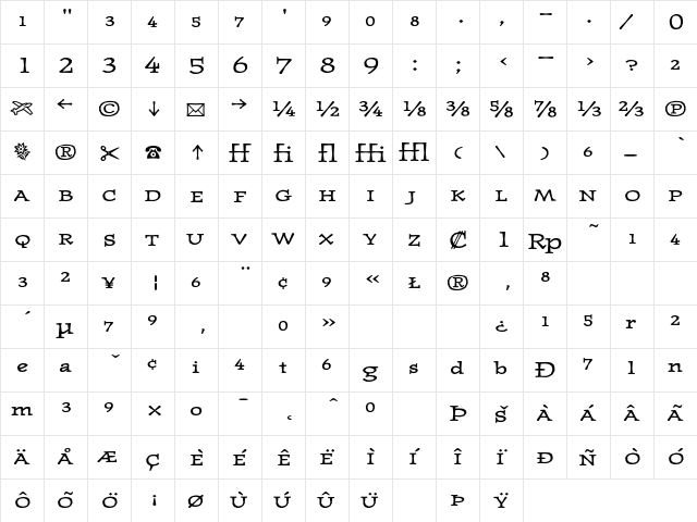 JournalFractions-Ultra Ultra  glyph index