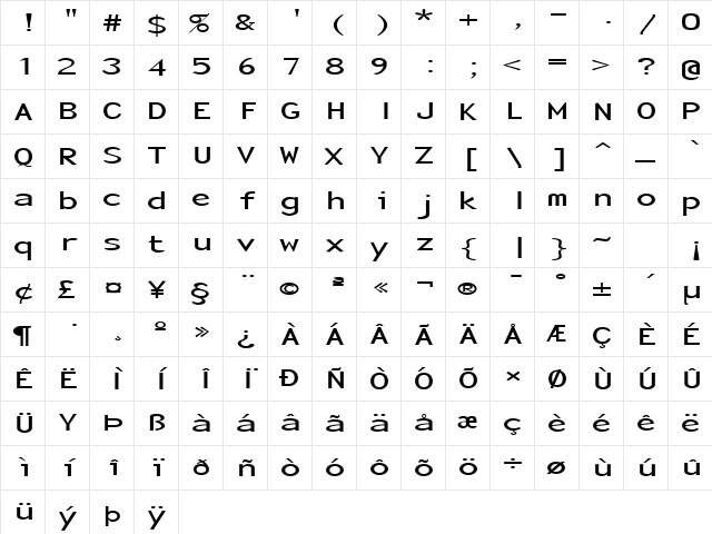 FZ BASIC 23 EX Normal  glyph index