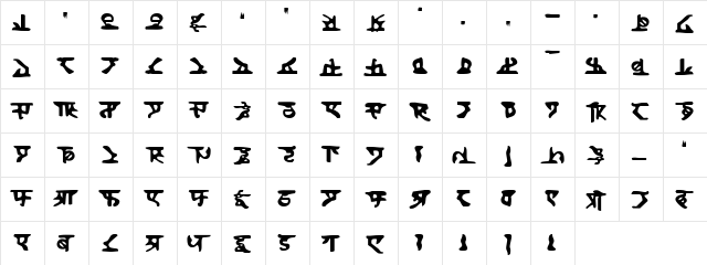 Homeworld Regular  glyph index