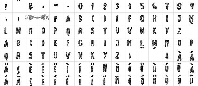 JMH Escamas Black Regular  glyph index