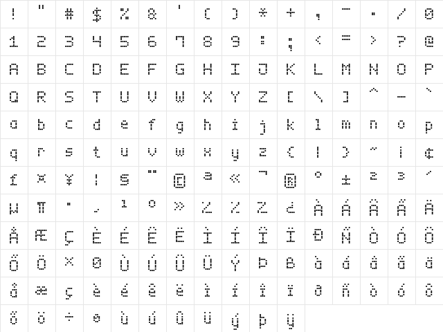 LED Counter 7 Regular  glyph index