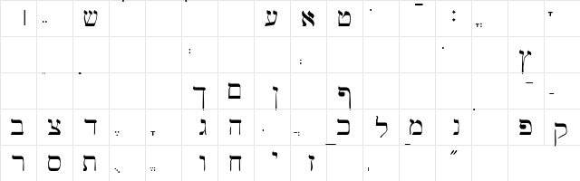 SPEzra Regular  glyph index