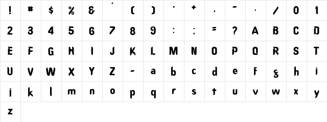 Oregon Regular  glyph index