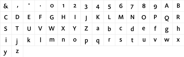 Flex Medium  glyph index