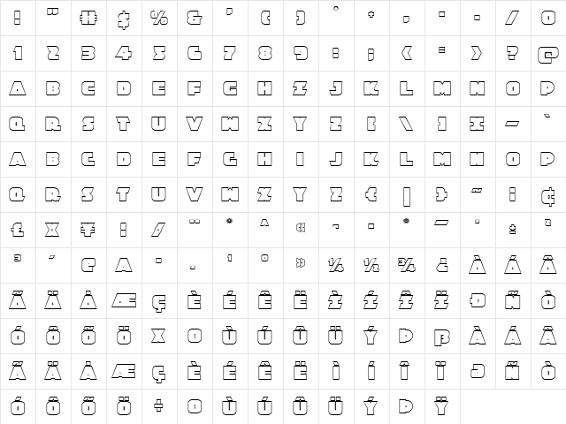 Jedi Special Forces Outline Regular  glyph index