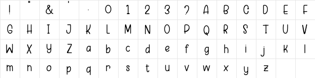 Hellia Agera Regular  glyph index