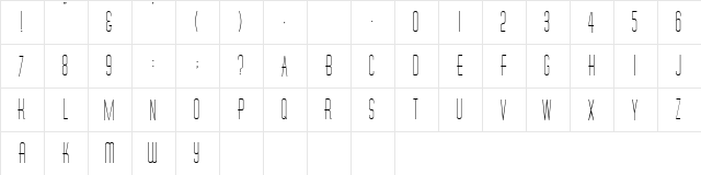 TallCaps Regular  glyph index