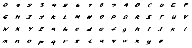 WhiskyLickers Regular  glyph index