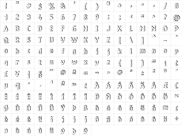 14 LED Rised Black  glyph index