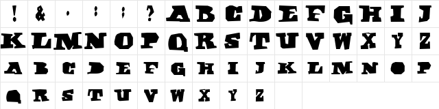 DarkBlack Normal  glyph index