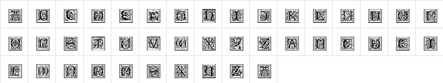 PetitFleur Regular  glyph index