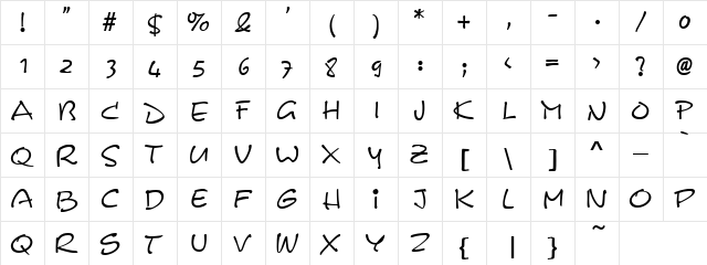 Maternity Regular  glyph index