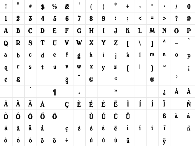 WindsorDemi.fog Cn Regular  glyph index