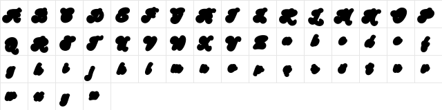 Handy Script Extrude Regular  glyph index