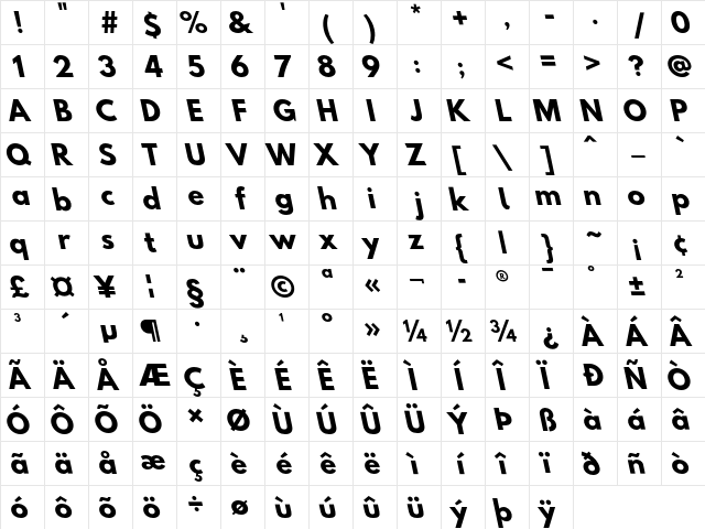 Hussar BdOpOblTwo  glyph index