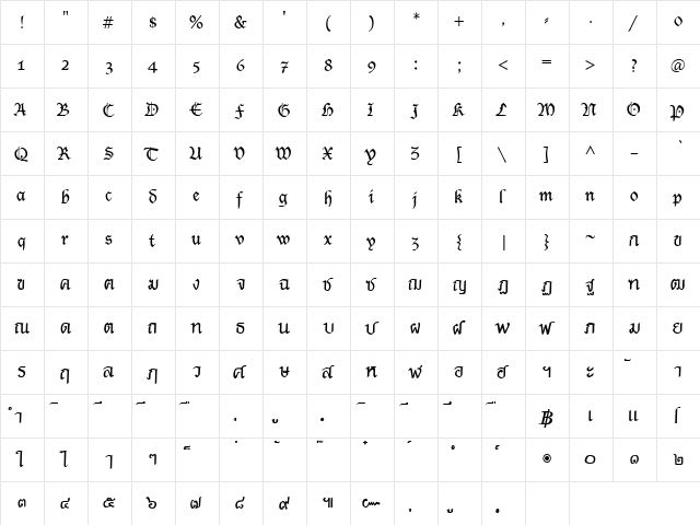DSN SaiMai Regular  glyph index