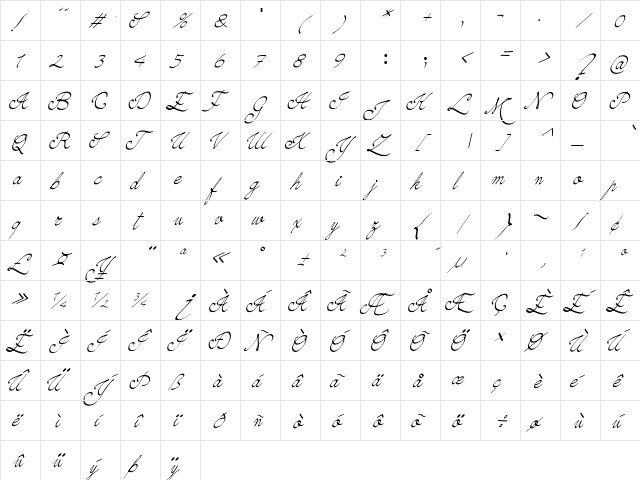 Pada Regular  glyph index