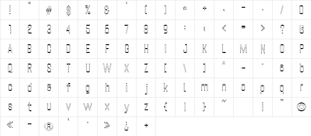 SpaghettiniCarbonara Regular  glyph index