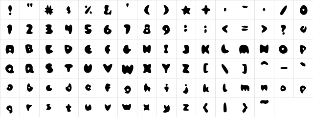 StoneSkip Medium Regular  glyph index