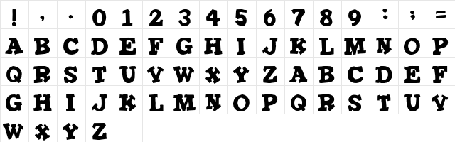 IronMan Regular  glyph index