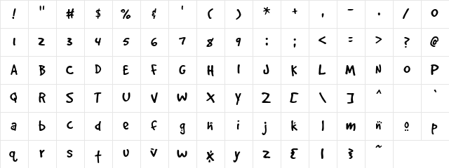 Foxy Regular  glyph index