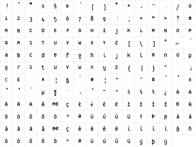 Platelet Regular  glyph index