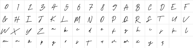 Aintonio Regular  glyph index