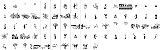 Dala LT Regular  glyph index