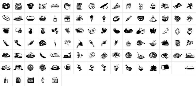 Mini Pics Lil Edibles Regular  glyph index