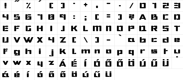 Hibernate Regular  glyph index