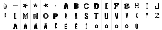 Fidalga Regular  glyph index