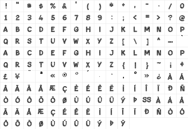 Paltime Marquee  glyph index