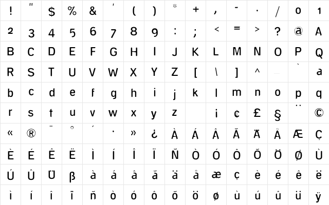 DeconStruct Medium  glyph index