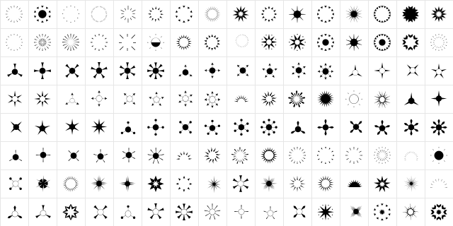Altemus Suns  glyph index