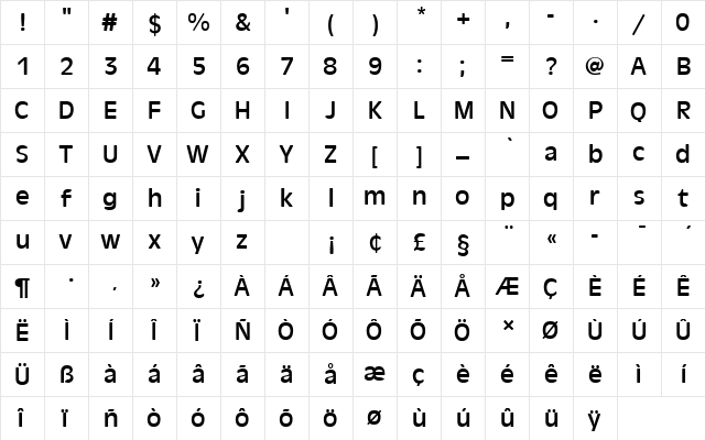 AntiqueOliTRegRo1 Regular  glyph index