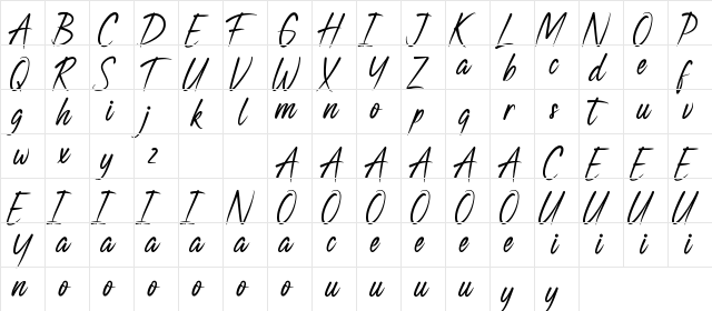 Digestion Demo Regular  glyph index
