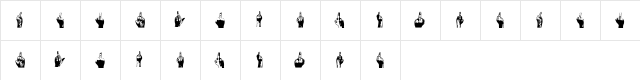 Middle Finger Regular  glyph index