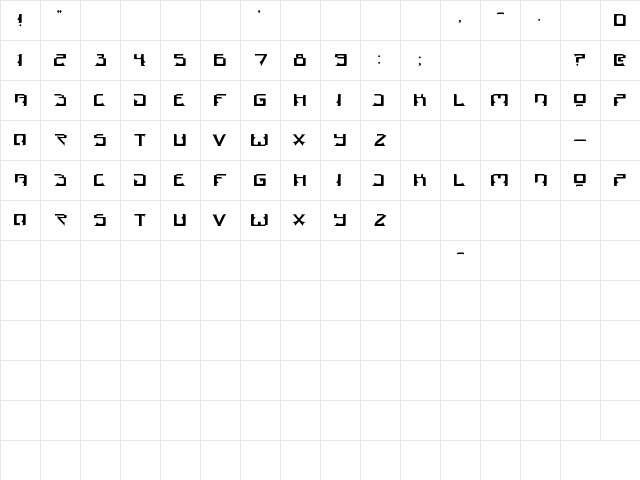 Dogma Regular  glyph index