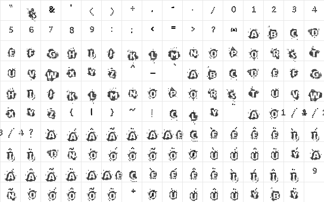 VTKS CHIP SET Regular  glyph index