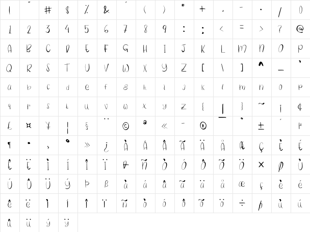 Smart Living Regular  glyph index