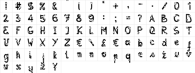 New Regular  glyph index