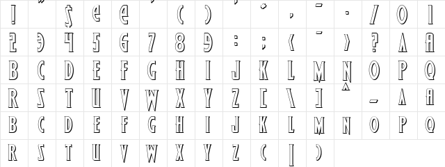 Wolf's Bane Shadow Shadow  glyph index