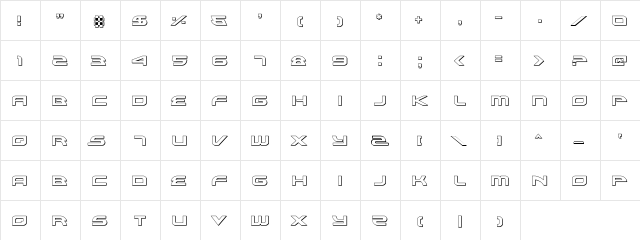 Alexis 3D 3D  glyph index
